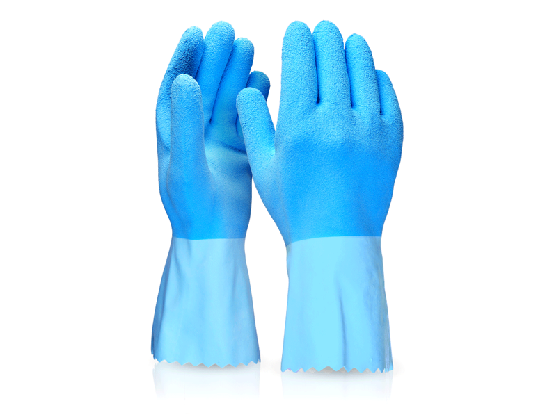 Main view, Chemically resistant, Latex special gloves Hy Blue