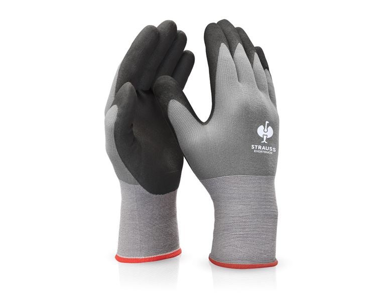 Main view, Personal Protection, e.s. Nitrile foam gloves evertouch micro, black/grey