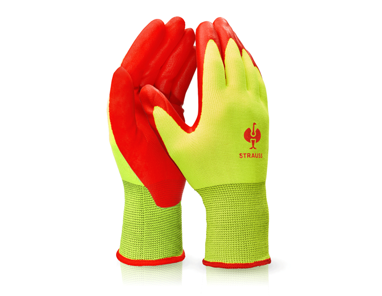 Main view, Nitrile foam, Nitrile foam gloves Flexible Foam, high-vis yellow/red