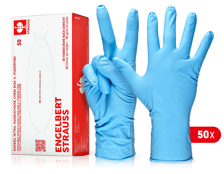 Main view, Personal Protection, Disposable nitrile gloves Chem Risk II,powder-free