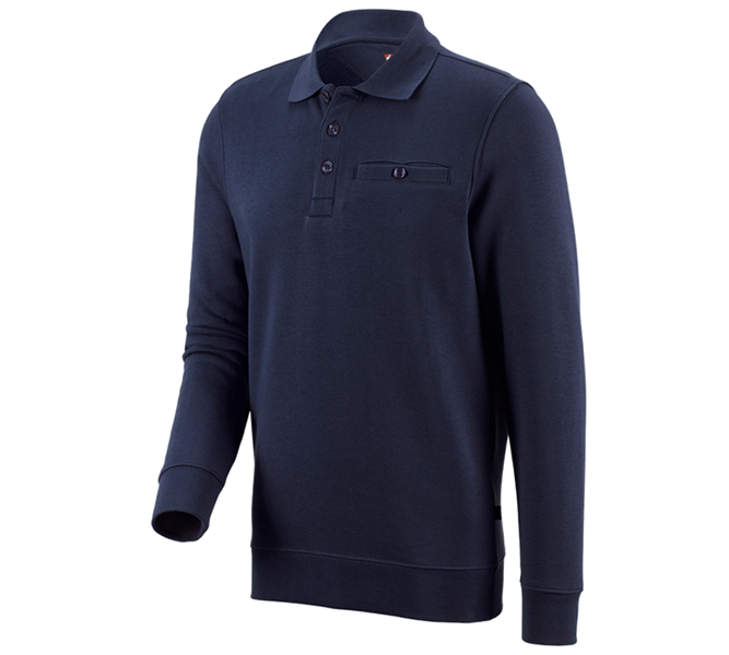 Main view, Basics, e.s. Sweatshirt poly cotton Pocket, navy