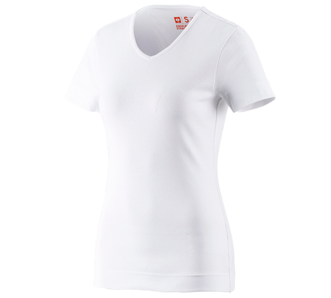 e.s. T-shirt cotton V-Neck, femmes