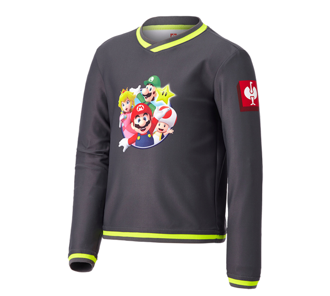 Main view, Collaborations, Super Mario functional Longsleeve, children’s, anthracite