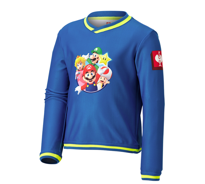 Main view, Shirts, Pullover & more, Super Mario functional Longsleeve, children’s, gentianblue