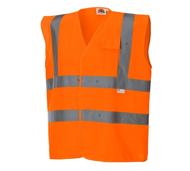 Vue principale, Gilets de travail, STONEKIT Gilet de signalis. avec poche, orange fluo