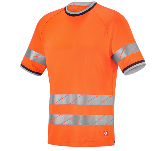 Main view, Men, High-vis functional t-shirt e.s.ambition, high-vis orange/navy