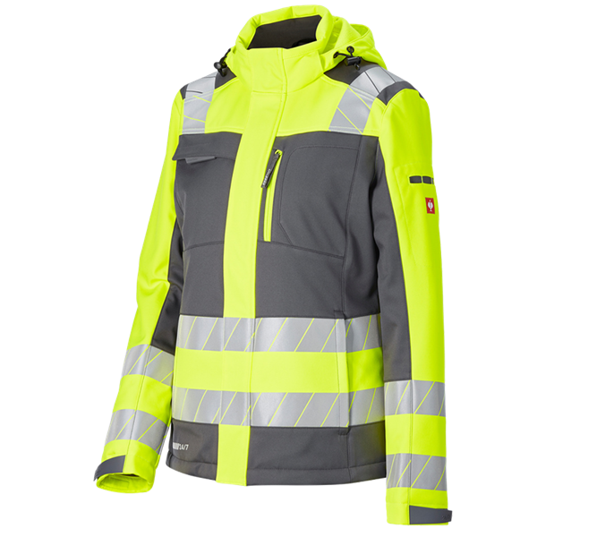 Main view, Clothing, High-vis winter soft. jacket e.s.motion 24/7,lad., anthracite/high-vis yellow