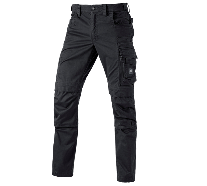 Cargo trousers e.s.vision stretch, men's black