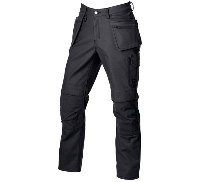 Main view, Clothing, Worker trousers e.s.iconic tool-pouch, black