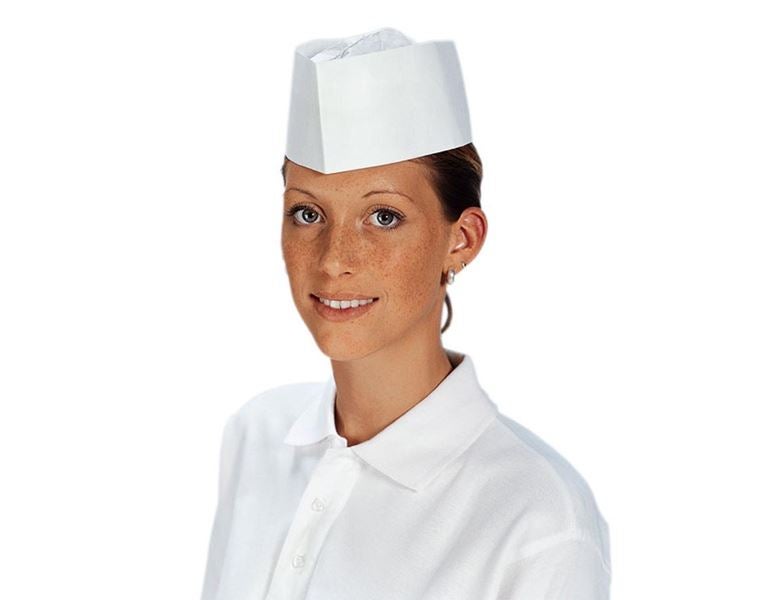 Main view, Disposable Clothing, Paper food service hats, white