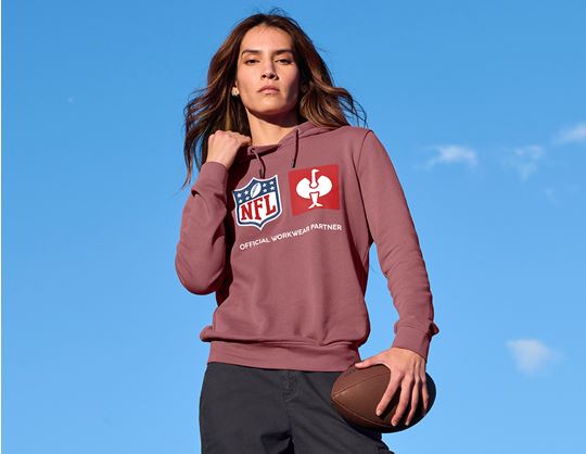 View 1, NFL Hoodie cotton, ladies, oxidred