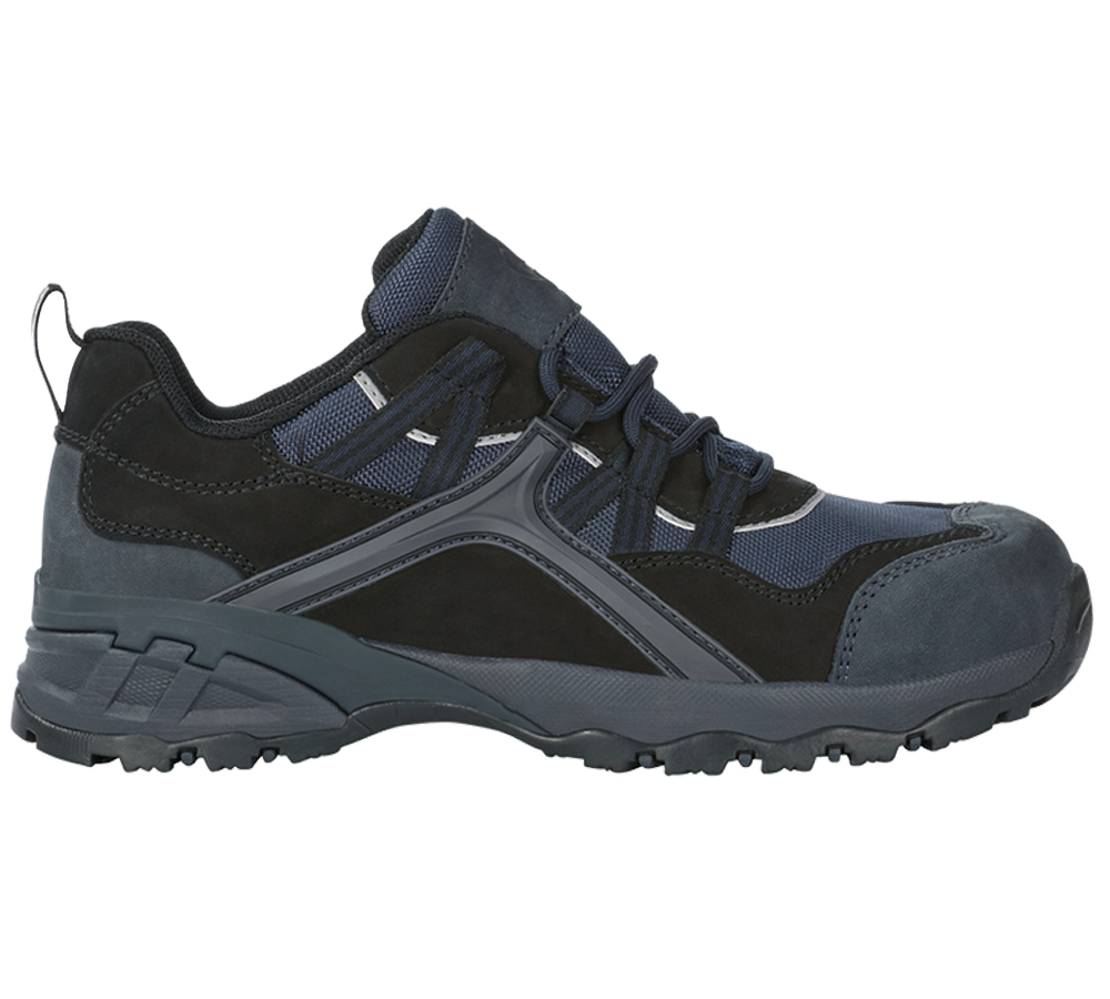 Safety Trainers: e.s. S1 Safety shoes Pallas low + black/sapphire