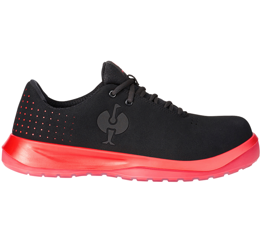 Chaussures: S1P Chaussures basses de sécurité e.s. Banco low + noir/rouge solaire