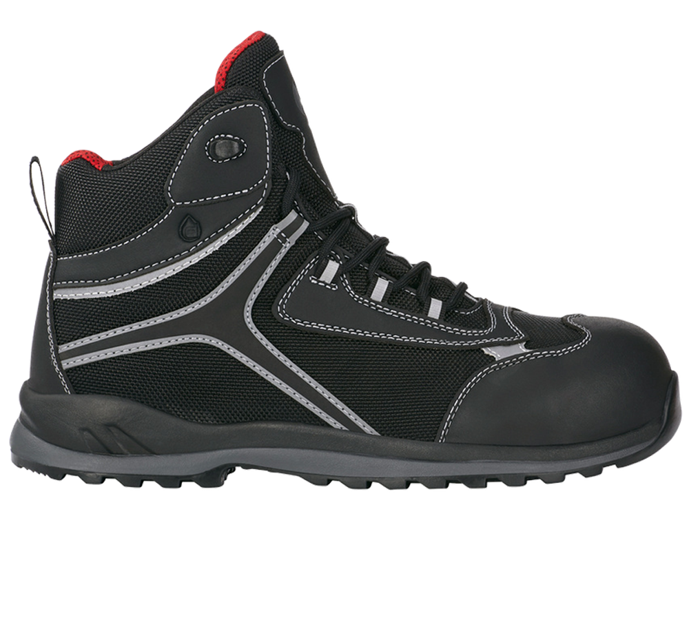 Safety Trainers: e.s. S3 Safety boots Zahnia mid + black