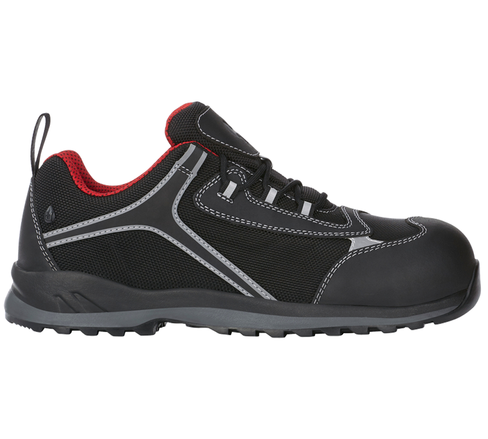 Safety Trainers: e.s. S3 Safety shoes Zahnia low + black/red