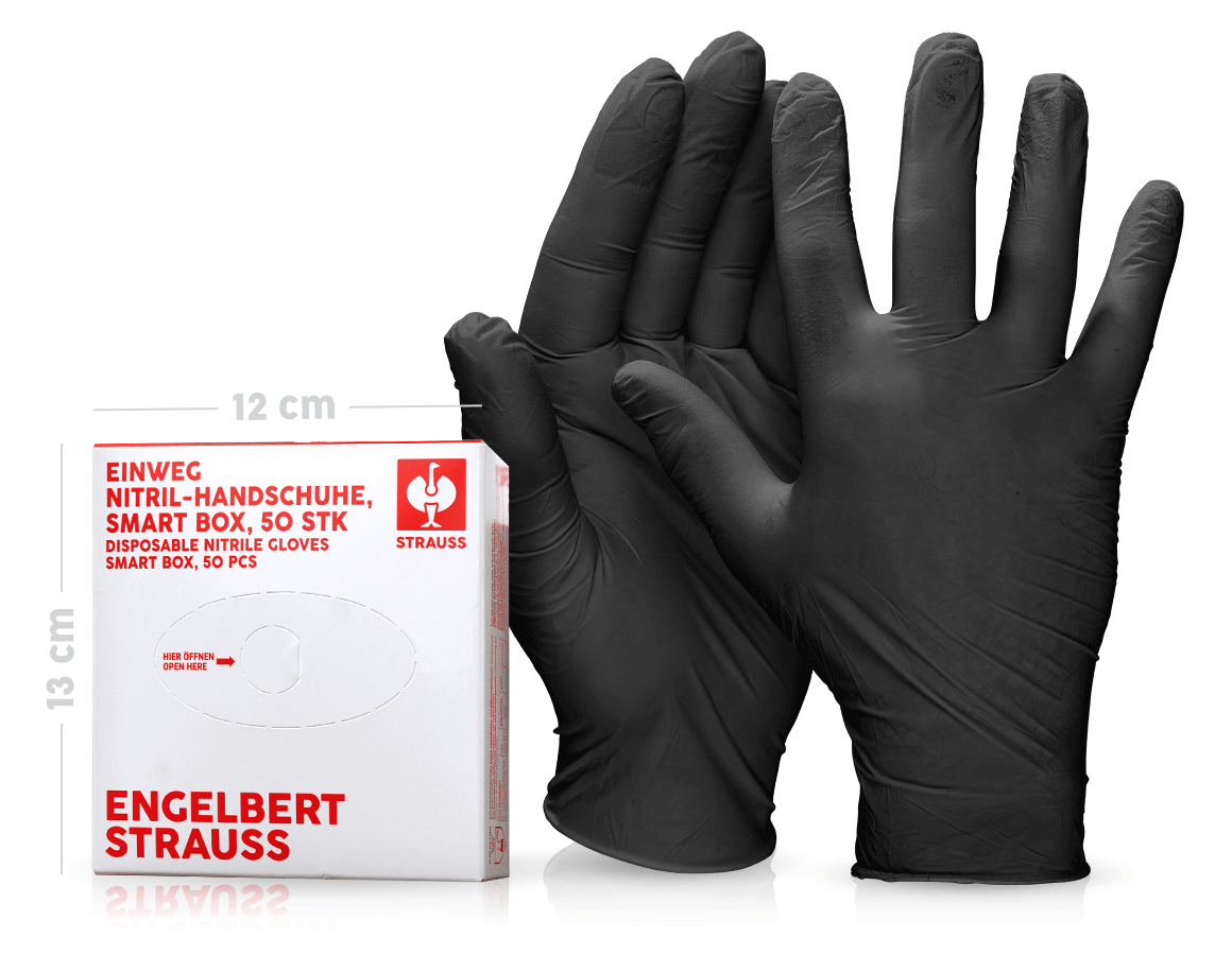 Disposable Gloves: Disposable nitrile gloves, powder-free, smart box + black