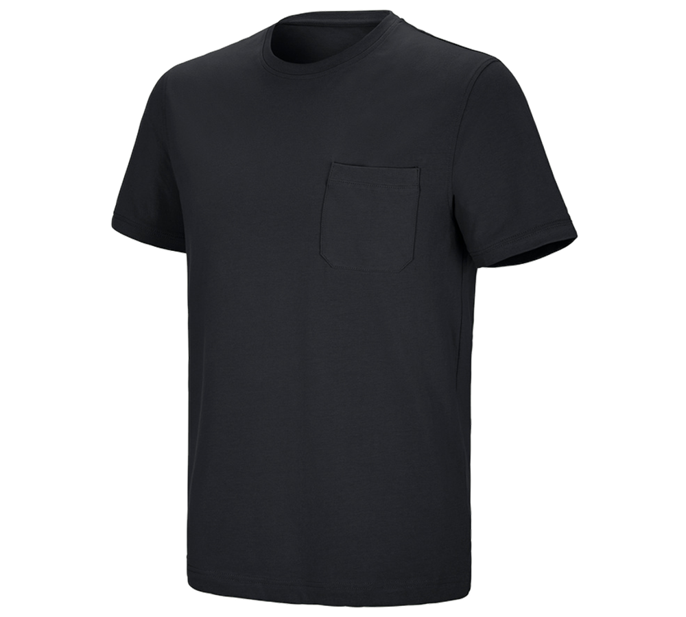 Thèmes: e.s. T-shirt cotton stretch Pocket + noir