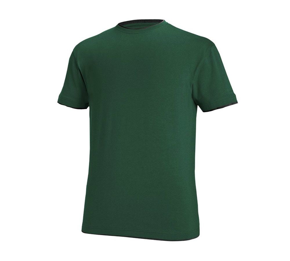 Gardening / Forestry / Farming: e.s. T-shirt cotton stretch Layer + green/black