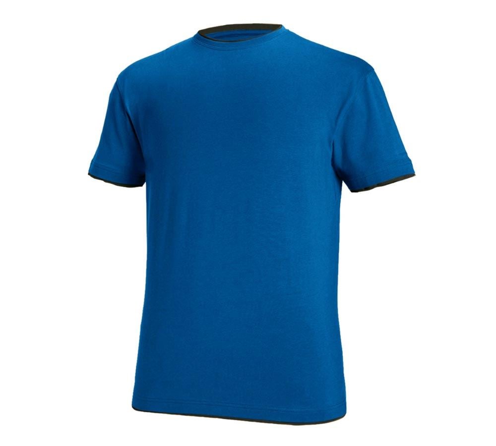 Shirts, Pullover & more: e.s. T-shirt cotton stretch Layer + gentianblue/graphite