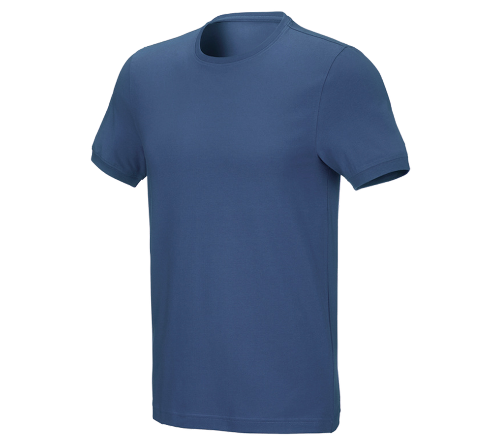 Hauts: e.s. T-Shirt cotton stretch, slim fit + cobalt