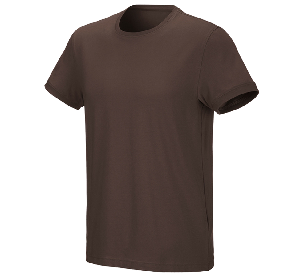 Menuisiers: e.s. T-Shirt cotton stretch + marron