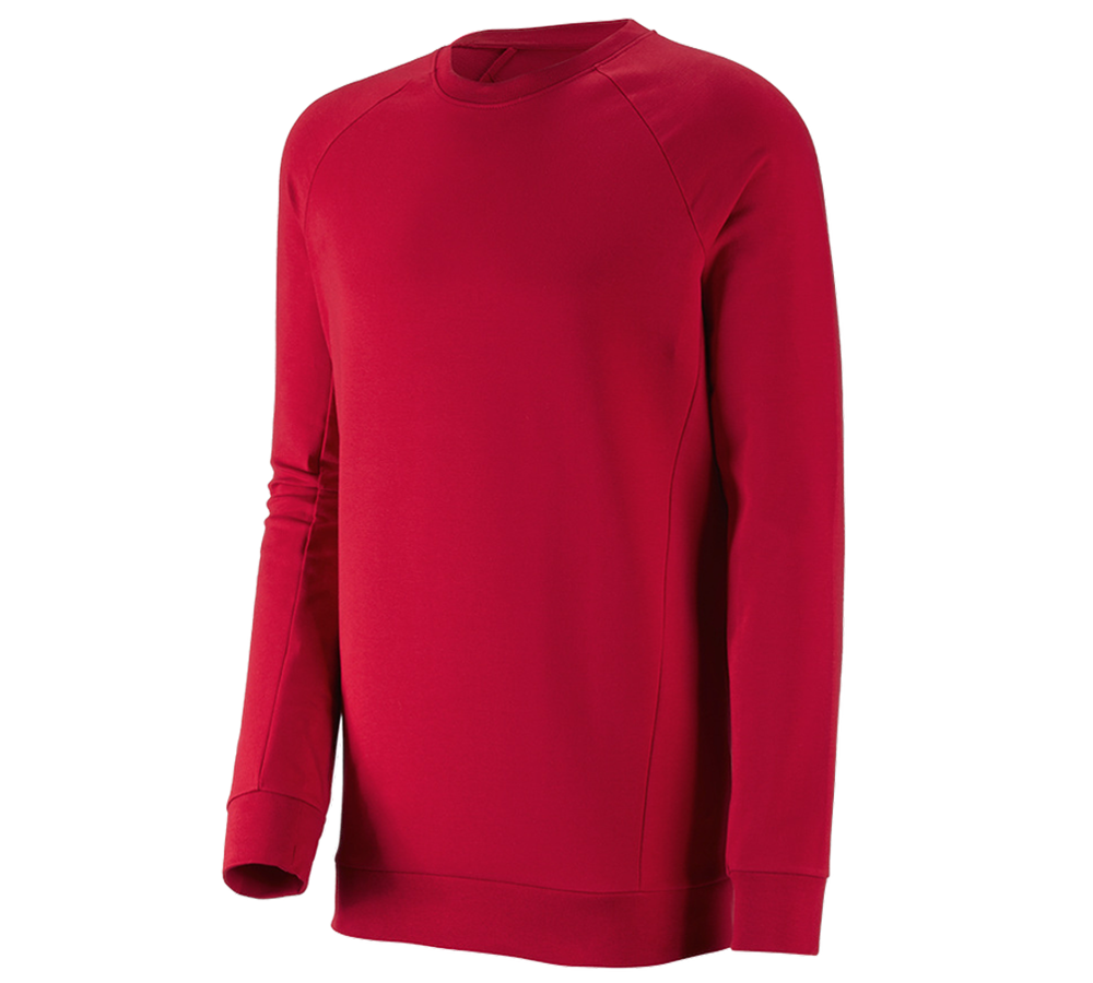 Thèmes: e.s. Sweatshirt cotton stretch, long fit + rouge vif
