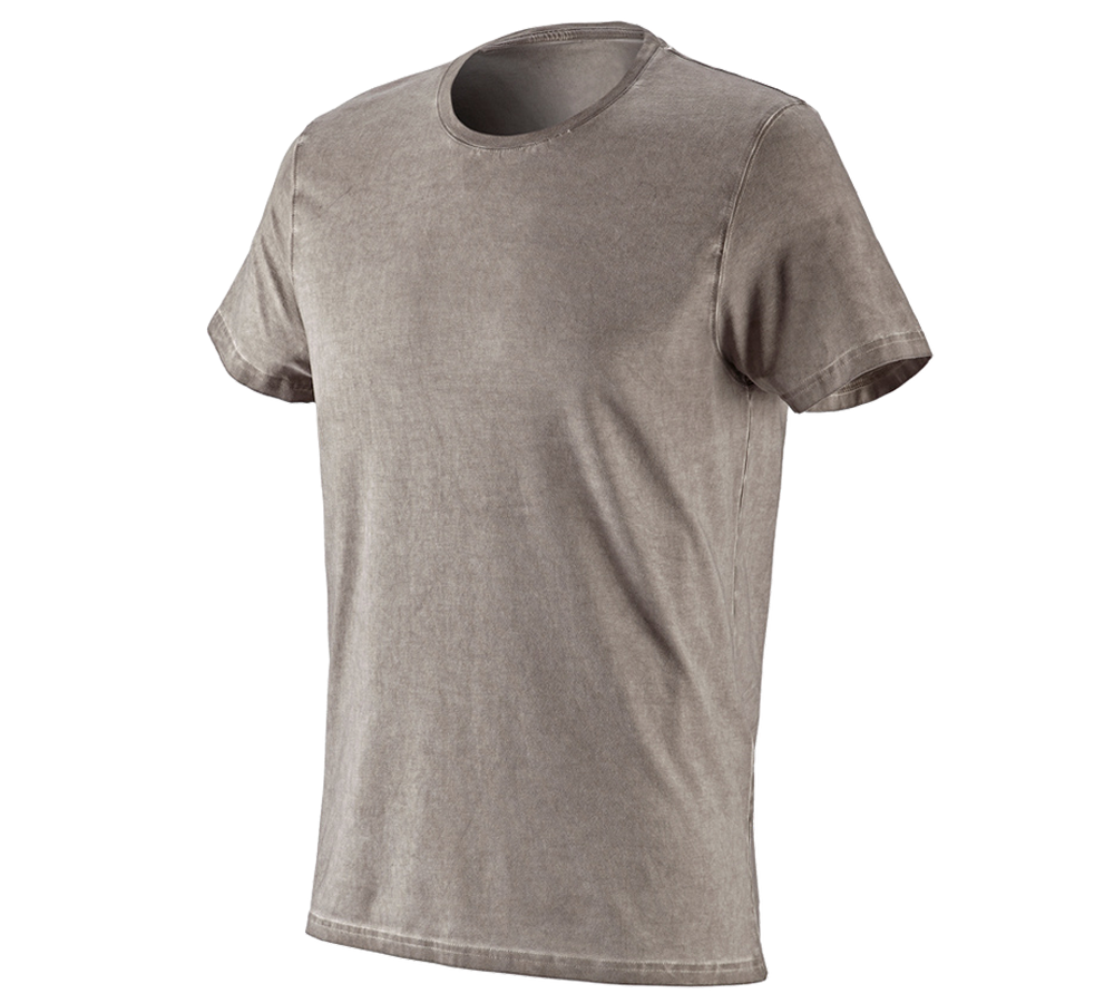 Hauts: e.s. T-Shirt vintage cotton stretch + taupe vintage