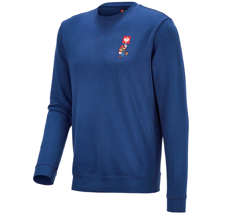 Collaborations: Super Mario Sweatshirt, hommes + bleu alcalin