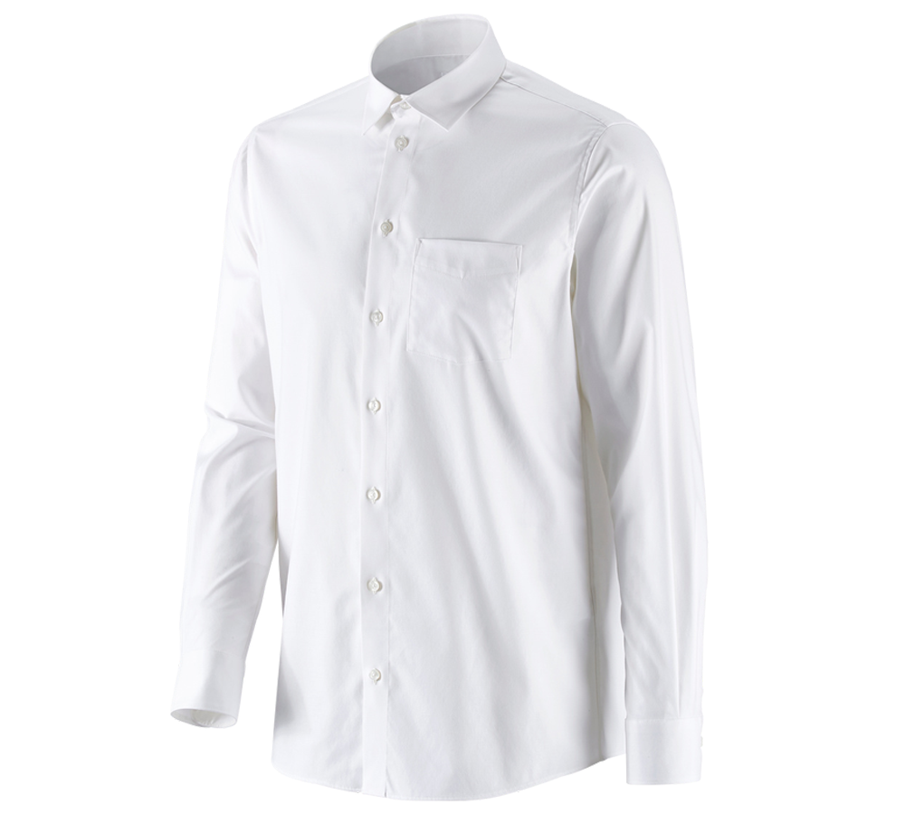 Thèmes: e.s. Chemise de travail cotton stretch comfort fit + blanc