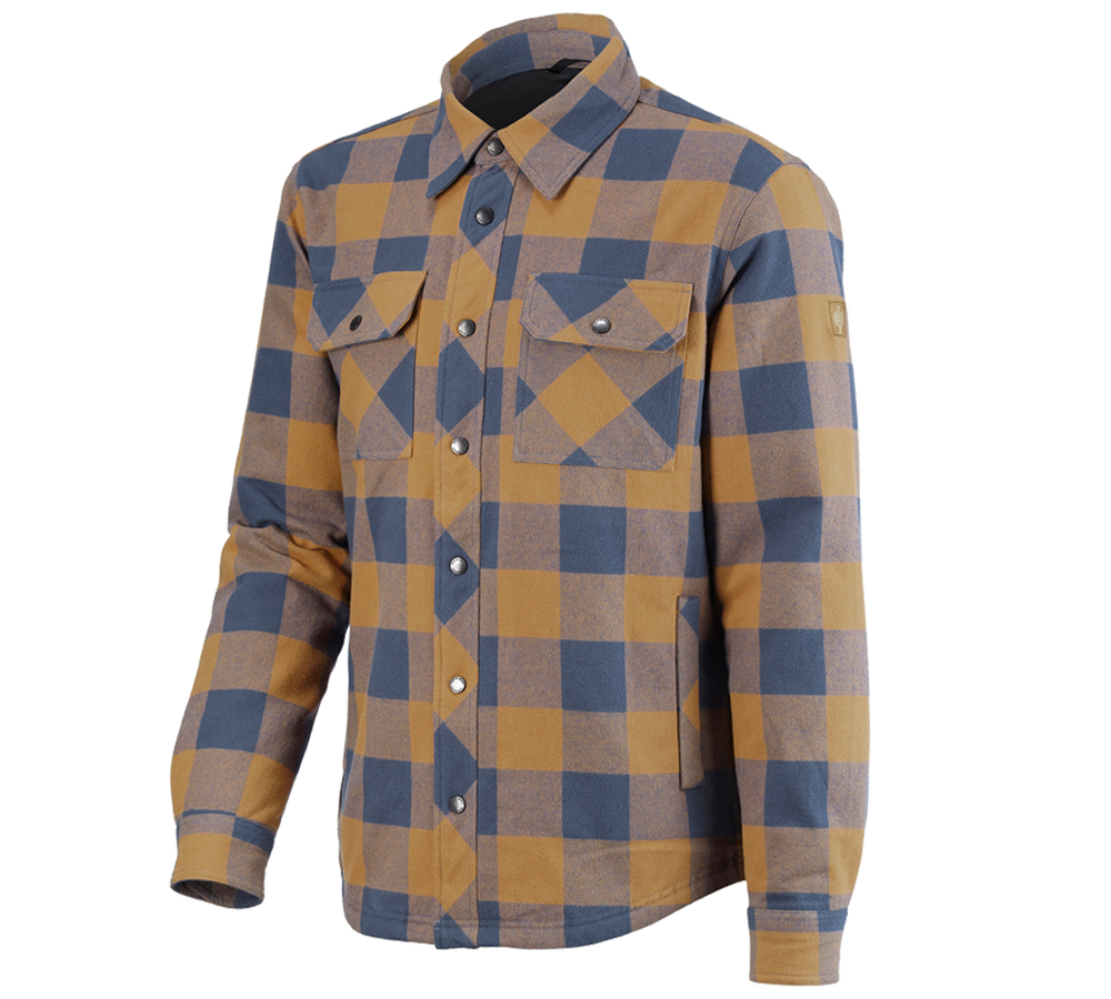 Topics: Allseason check shirt e.s.iconic + almondbrown/oxidblue