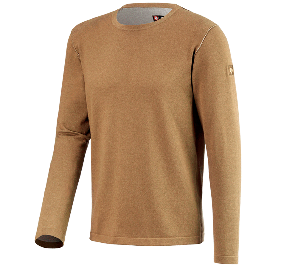 Thèmes: Pullover à col rond e.s.iconic + brun amande