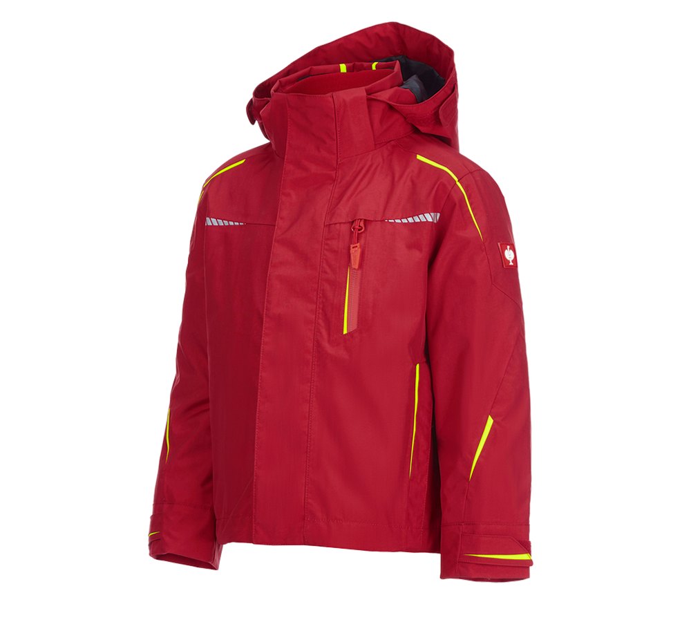 Cold: 3 in 1 functional jacket e.s.motion 2020,  childr. + fiery red/high-vis yellow