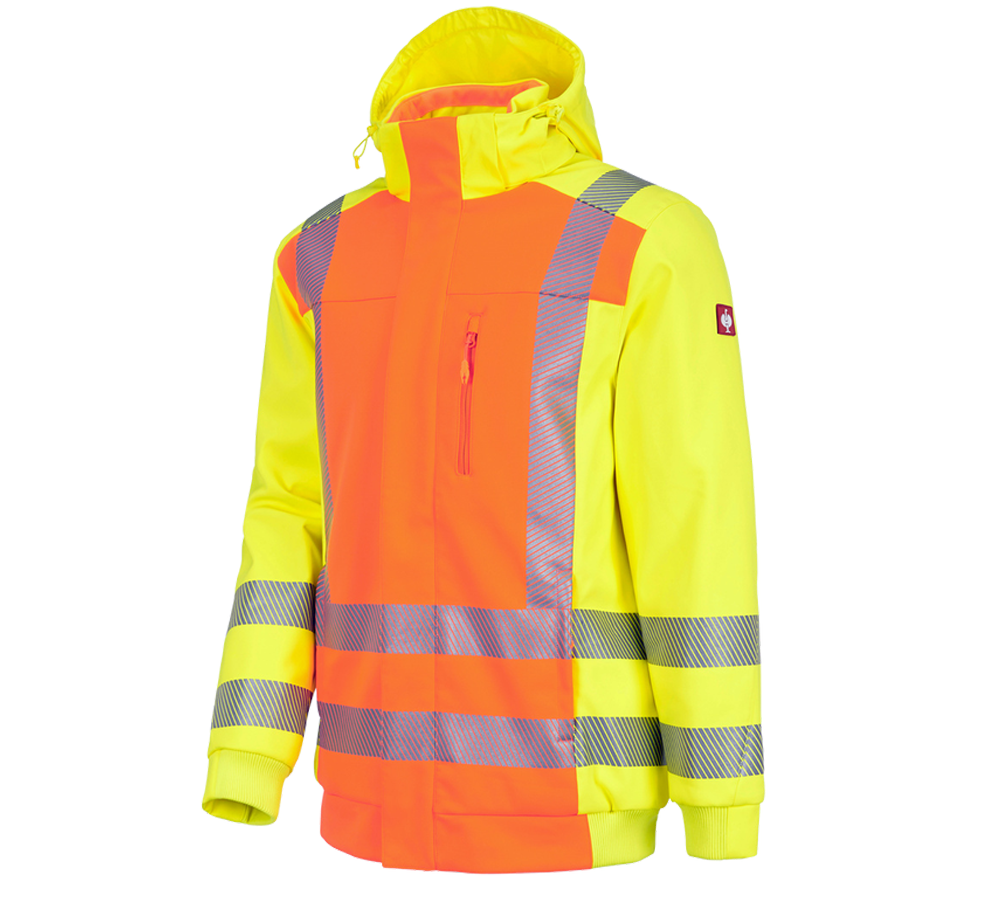 Cold: High-vis winter softshell jacket e.s.motion 2020 + high-vis orange/high-vis yellow