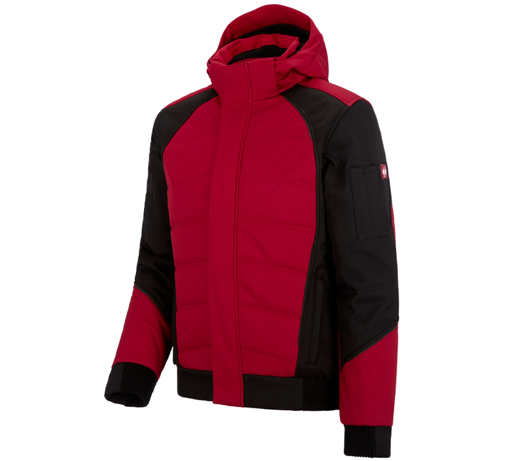 Gardening / Forestry / Farming: Winter softshell jacket e.s.vision + red/black