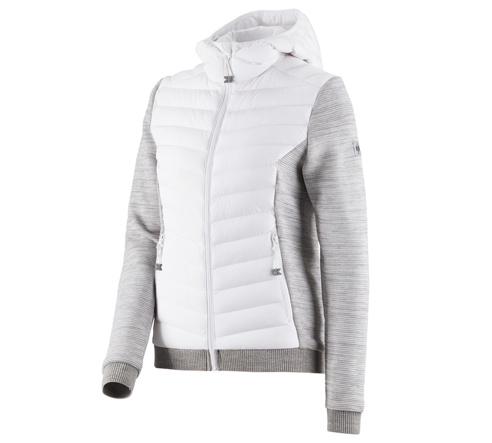 Topics: Hybrid hooded knitted jacket e.s.motion ten,ladies + white melange