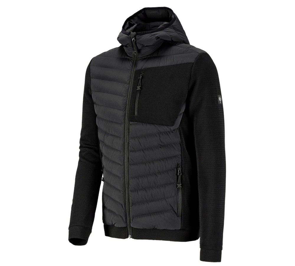 Gardening / Forestry / Farming: Hybrid hooded knitted jacket e.s.motion ten + black