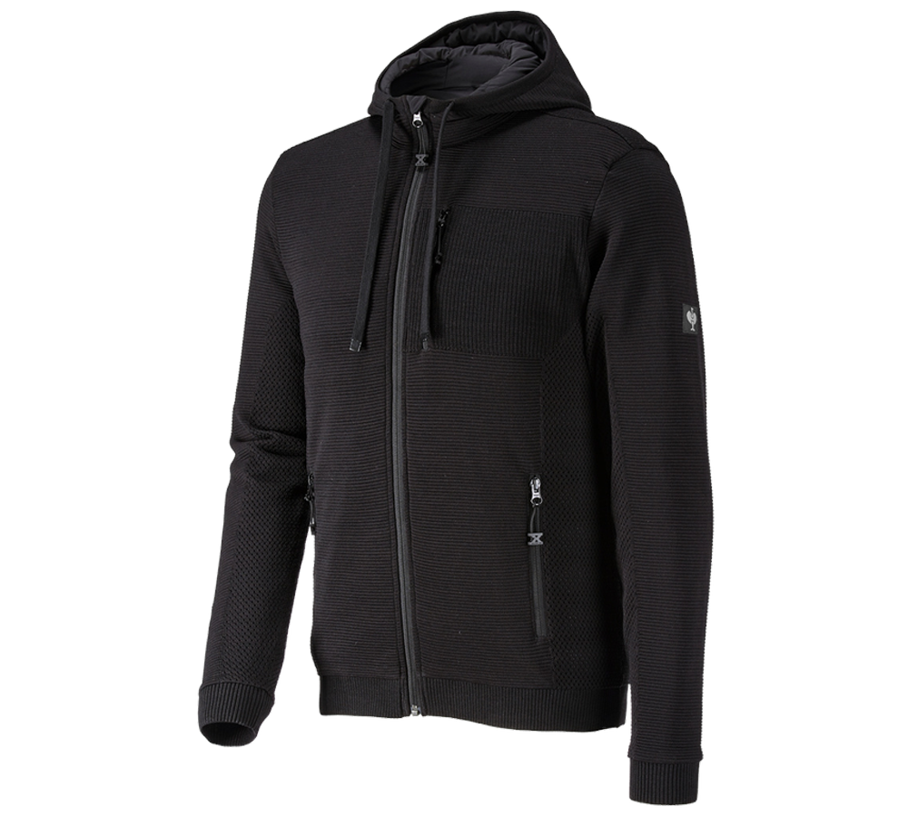 Joiners / Carpenters: Windbreaker hooded knitted jacket e.s.motion ten + black