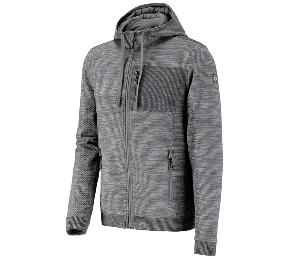 Joiners / Carpenters: Windbreaker hooded knitted jacket e.s.motion ten + granite melange