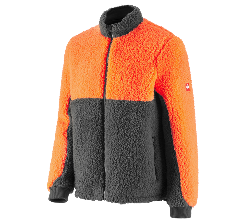 Cold: e.s. Forestry faux fur jacket + high-vis orange/carbongrey