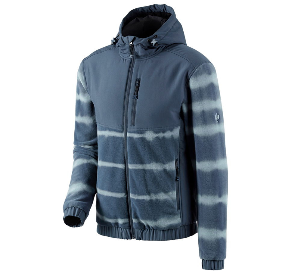 Topics: Hybrid fleece hoody jacket tie-dye e.s.motion ten + slateblue/smokeblue