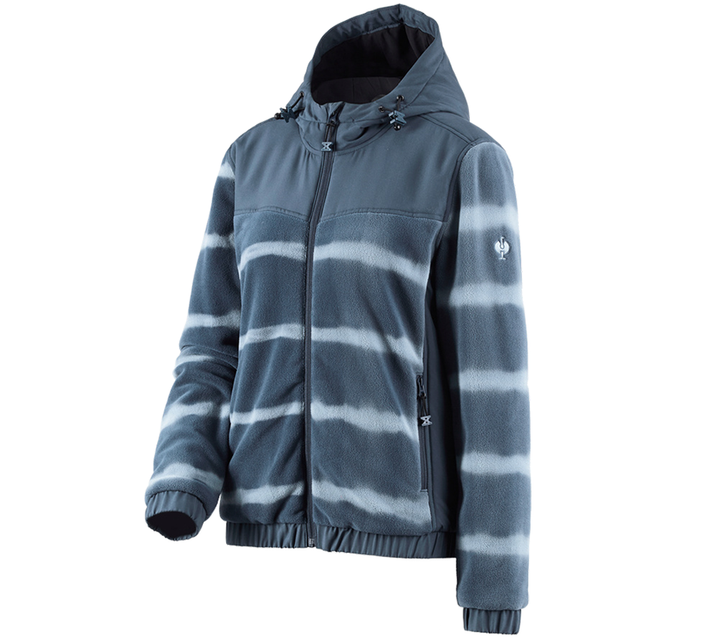 Topics: Hybr.fleece hoody jacket tie-dye e.s.motion ten,l. + slateblue/smokeblue