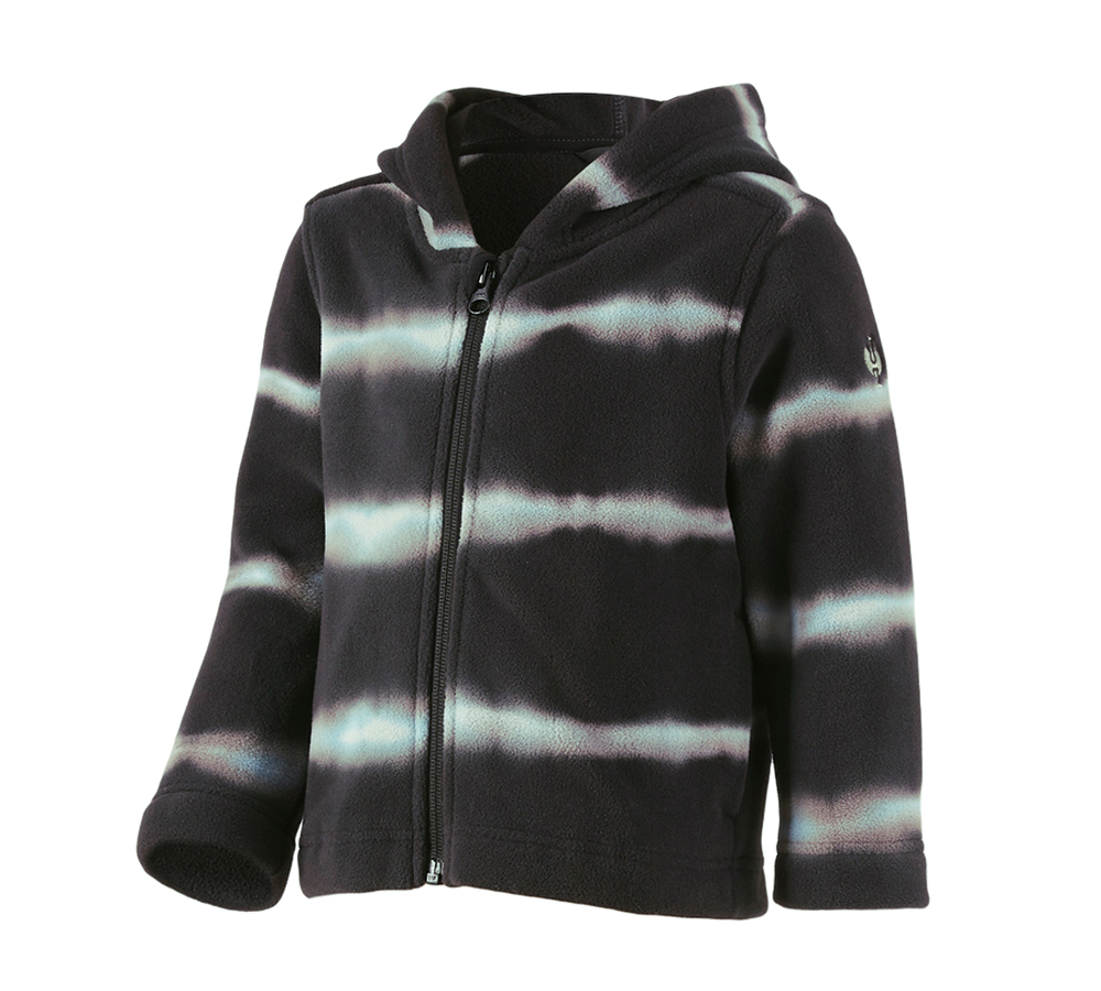 Work Jackets: Fleece hoody jacket tie-dye e.s.motion ten, child. + oxidblack/magneticgrey