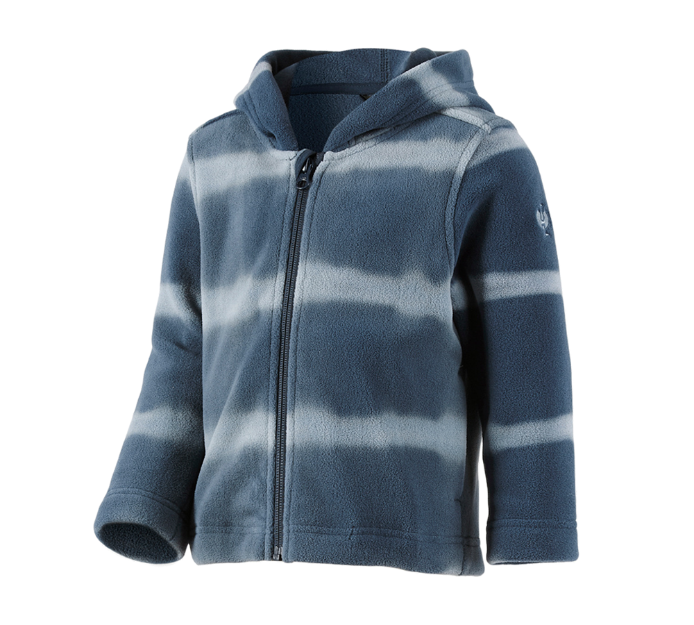 Work Jackets: Fleece hoody jacket tie-dye e.s.motion ten, child. + slateblue/smokeblue