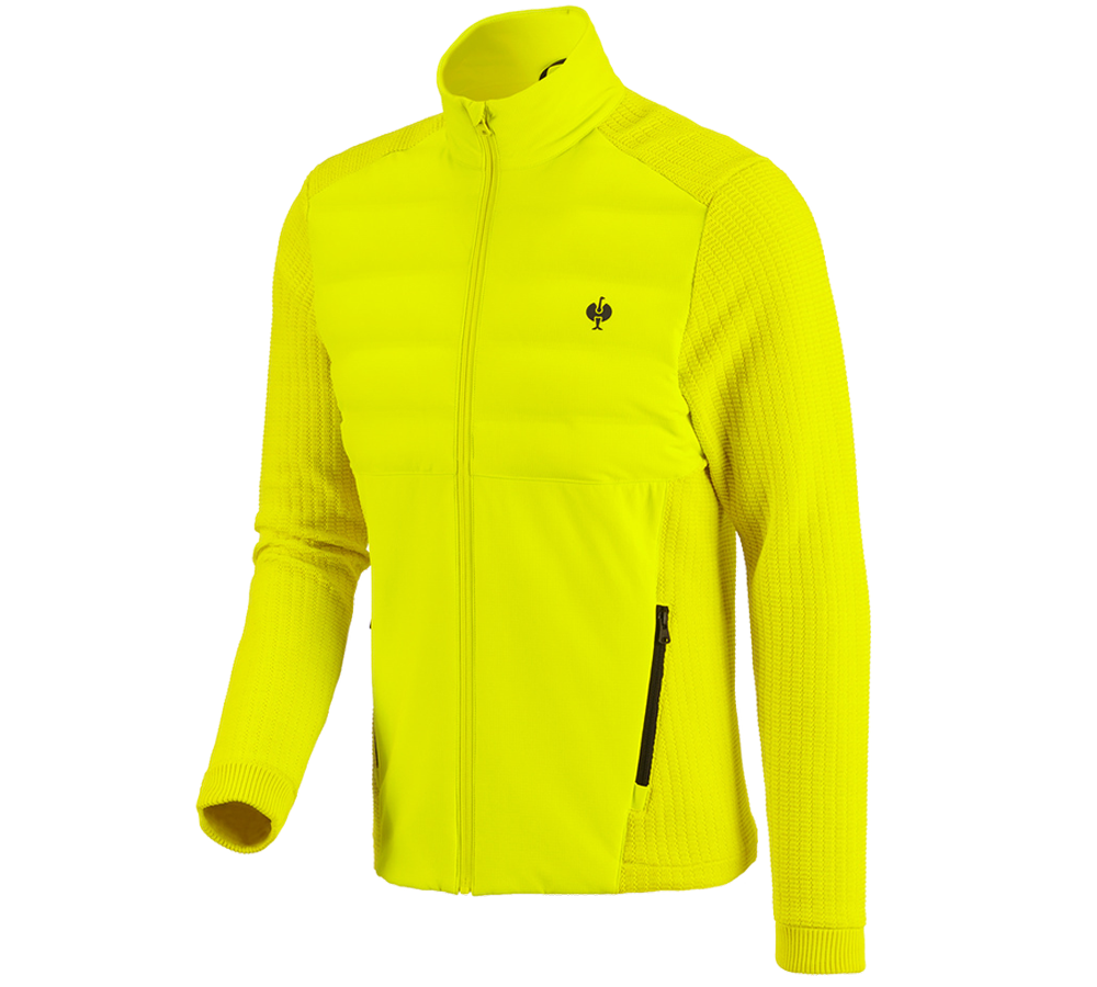Vestes de travail: Veste en tricot hybride e.s.trail + jaune acide/noir