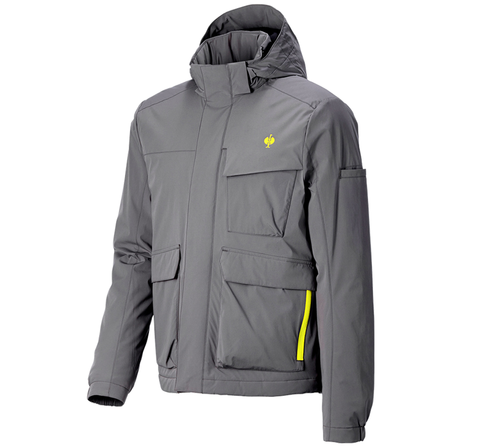 Work Jackets: Winter jacket e.s.trail + basaltgrey/acid yellow