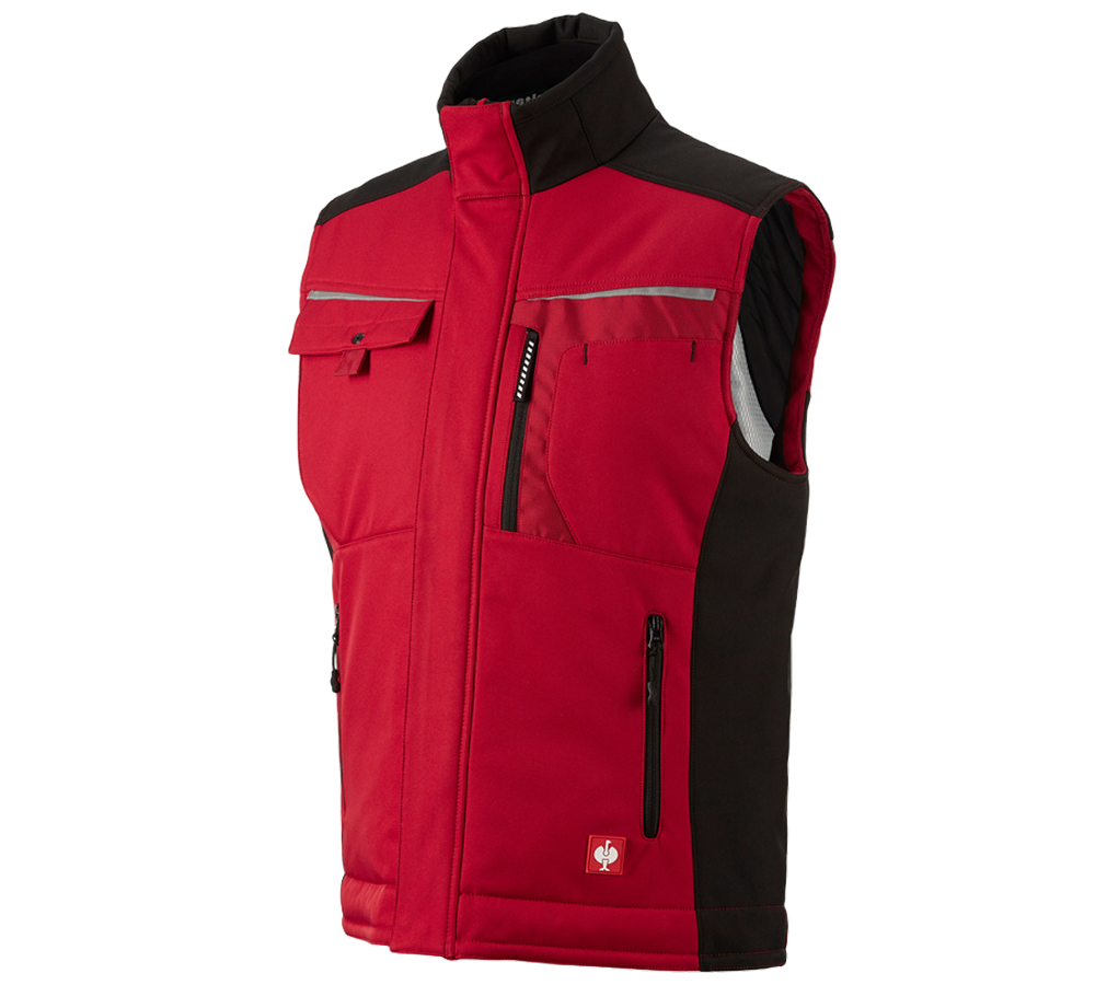 Froid: Gilet Softshell e.s.motion + rouge/noir