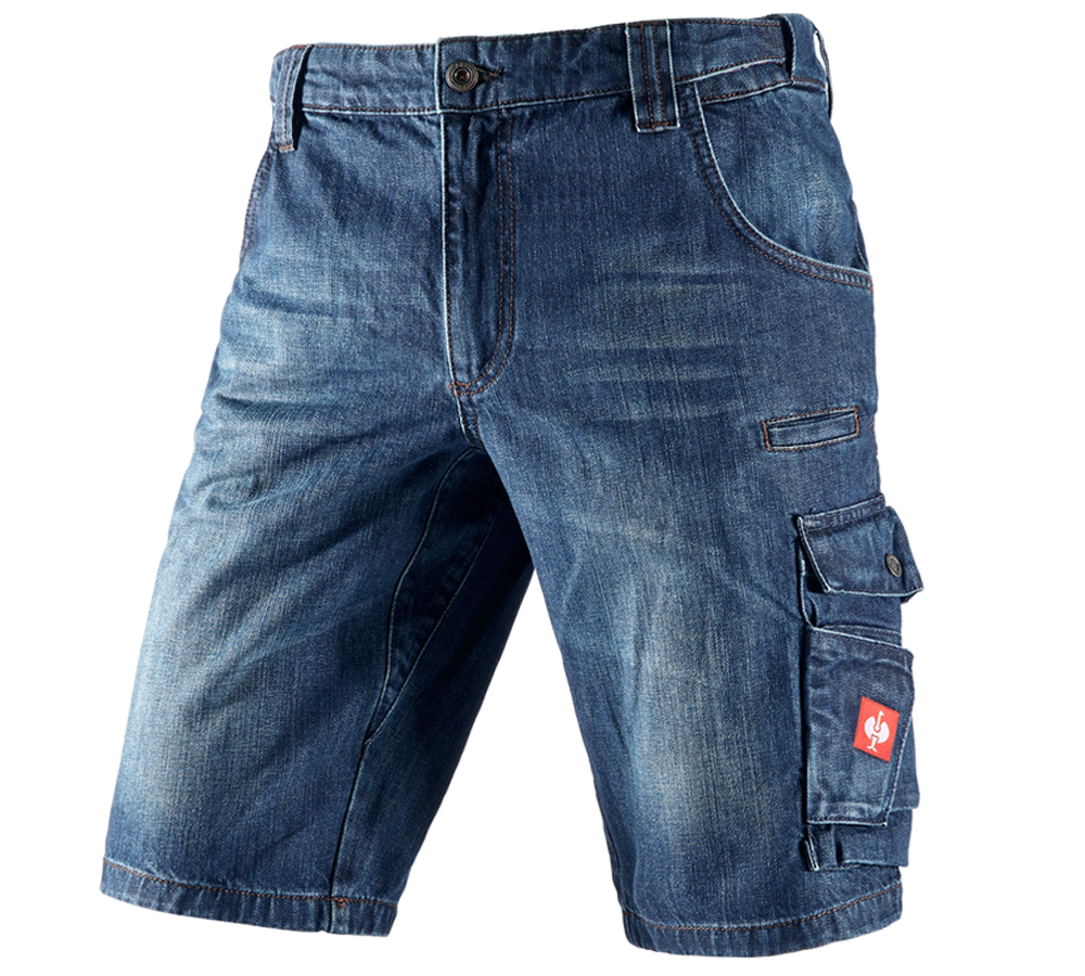 Pantalons de travail: e.s. Short worker en jeans + darkwashed