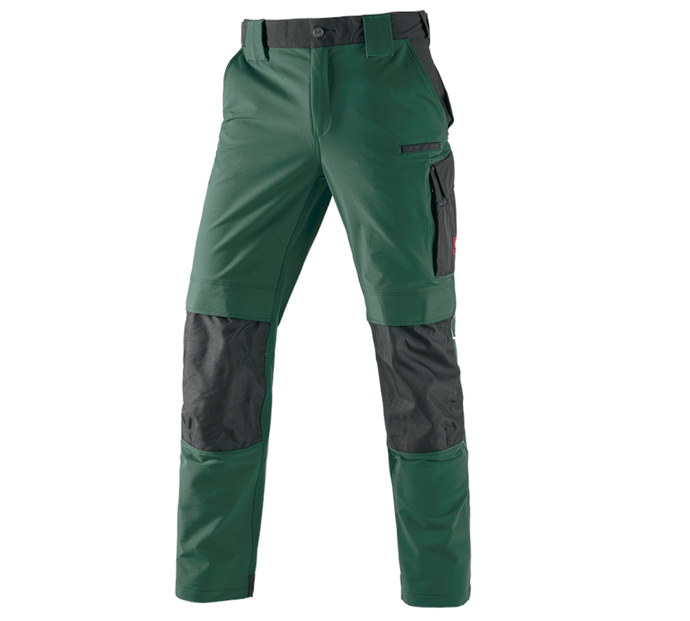 Menuisiers: Fonct. pantalon à taille élast. e.s.dynashield + vert/noir