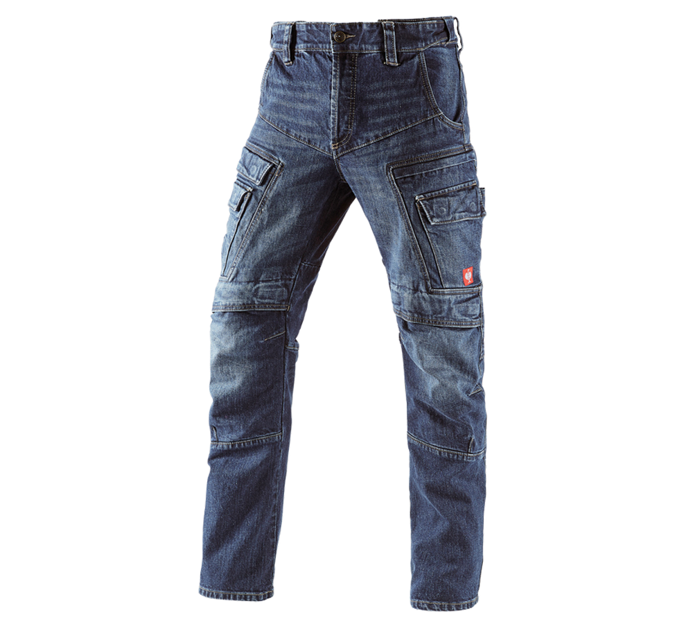 Plumbers / Installers: e.s. Cargo worker jeans POWERdenim + darkwashed