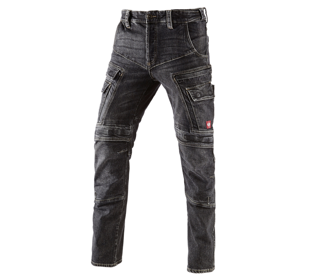 Menuisiers: e.s. Jeans de travail cargo POWERdenim + blackwashed